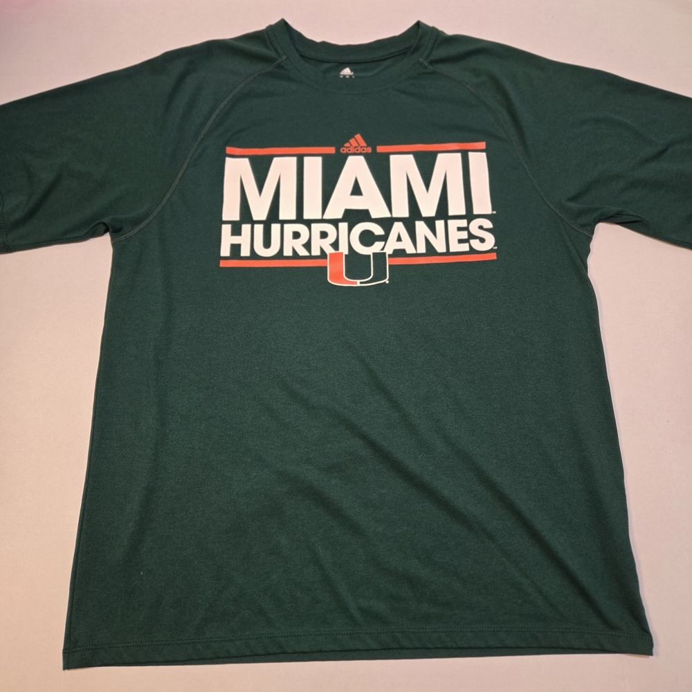 Adidas Miami Hurricanes Green T-Shirt